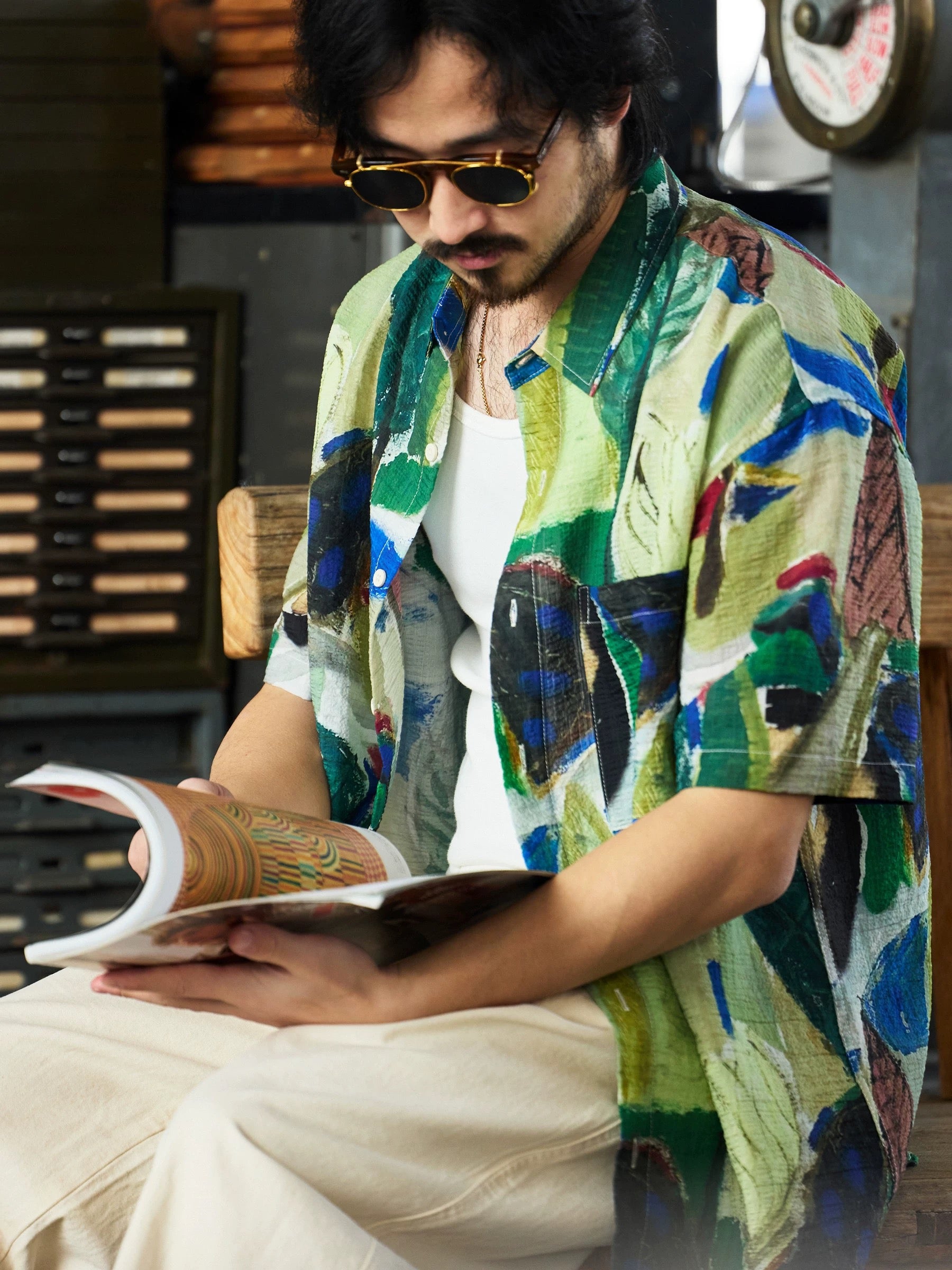 Hawaiian Oil Painting Print Shirt