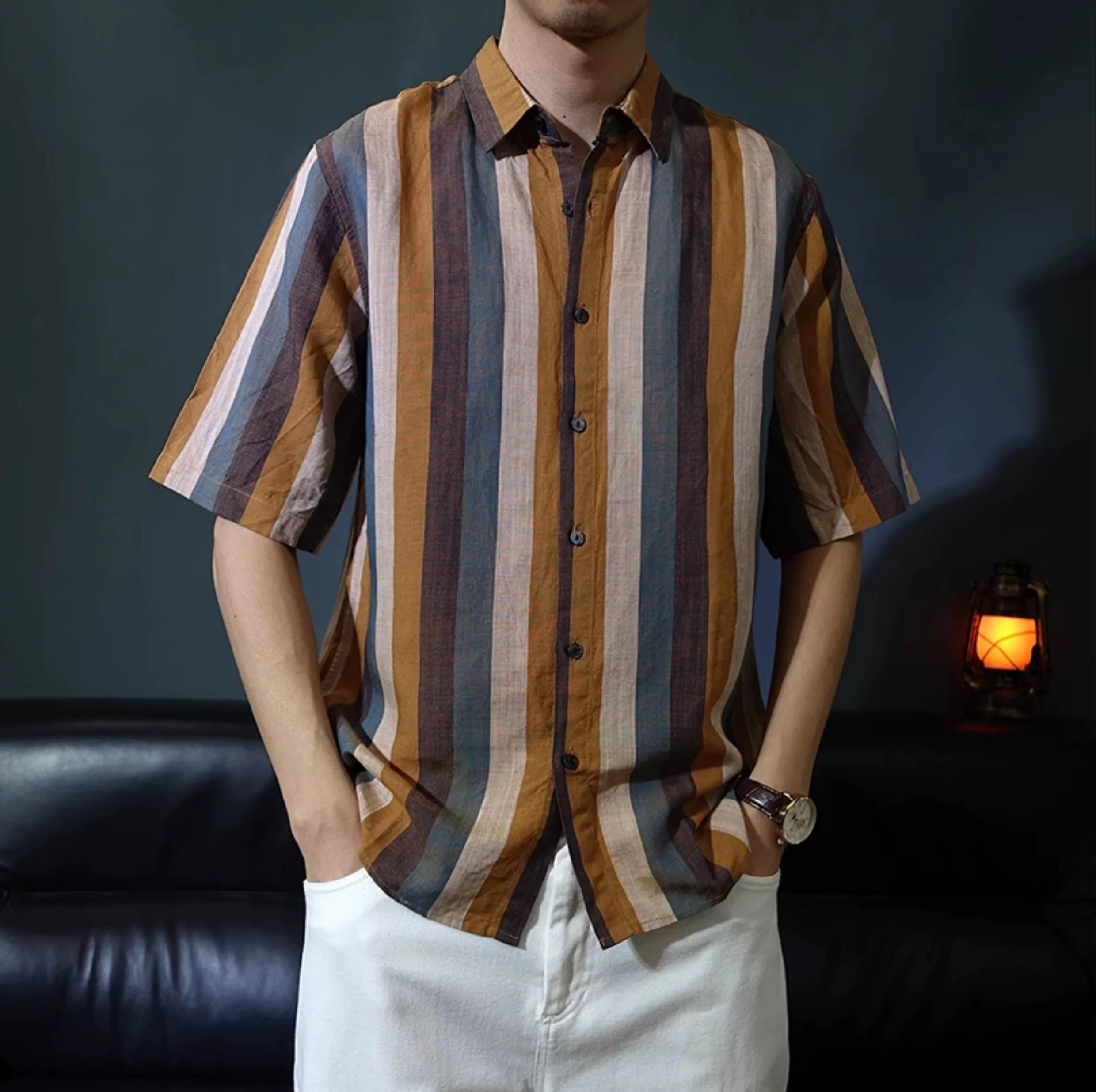 Cotton Vintage Striped Shirt