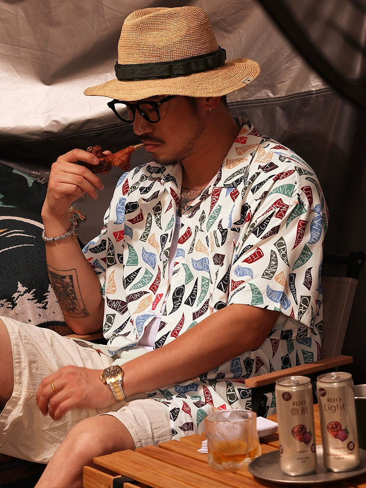 Summer Letter Print Short-Sleeve Shirt