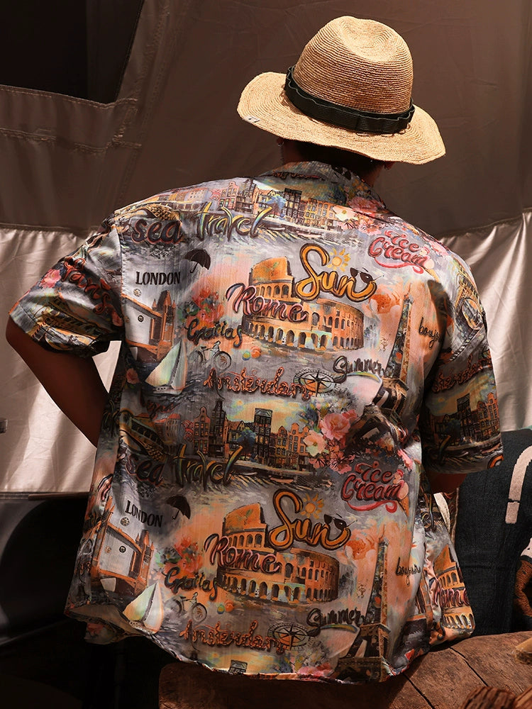 Hawaiian Vacation Style Printed Shirt