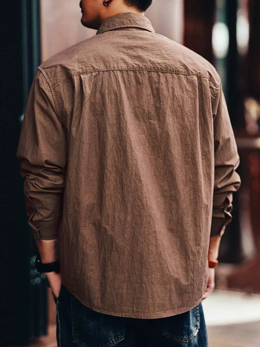 Outdoor Mesh Panel Long-Sleeve Jac-Shirt
