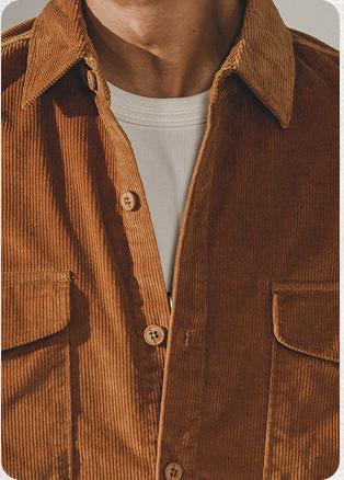 Solid Color Corduroy Long Sleeve Shirt
