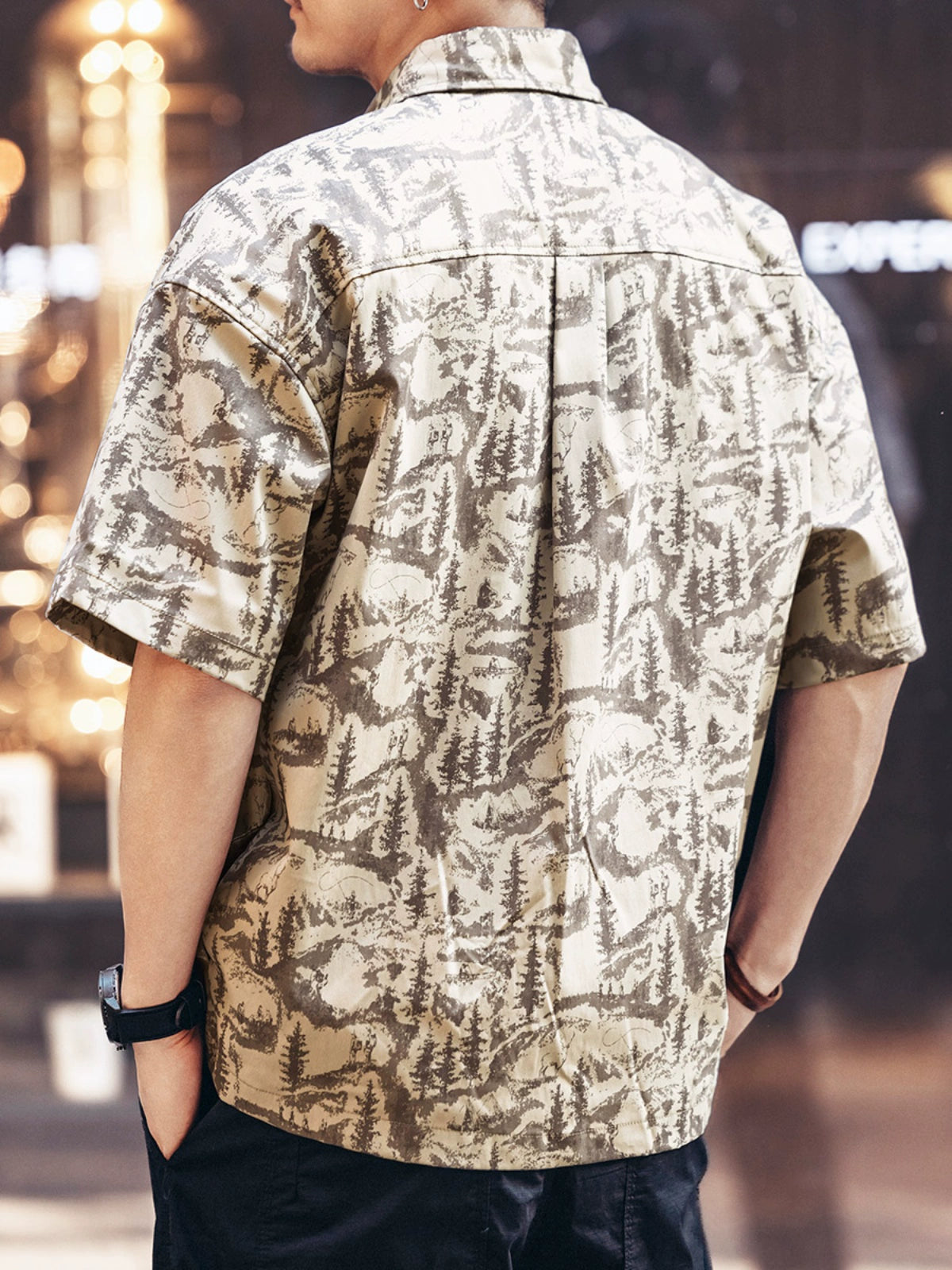 Camouflage Print Workwear Short Sleeve Shirt