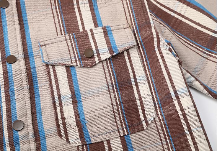 Vintage Striped Pure Cotton Long Sleeve Shirt