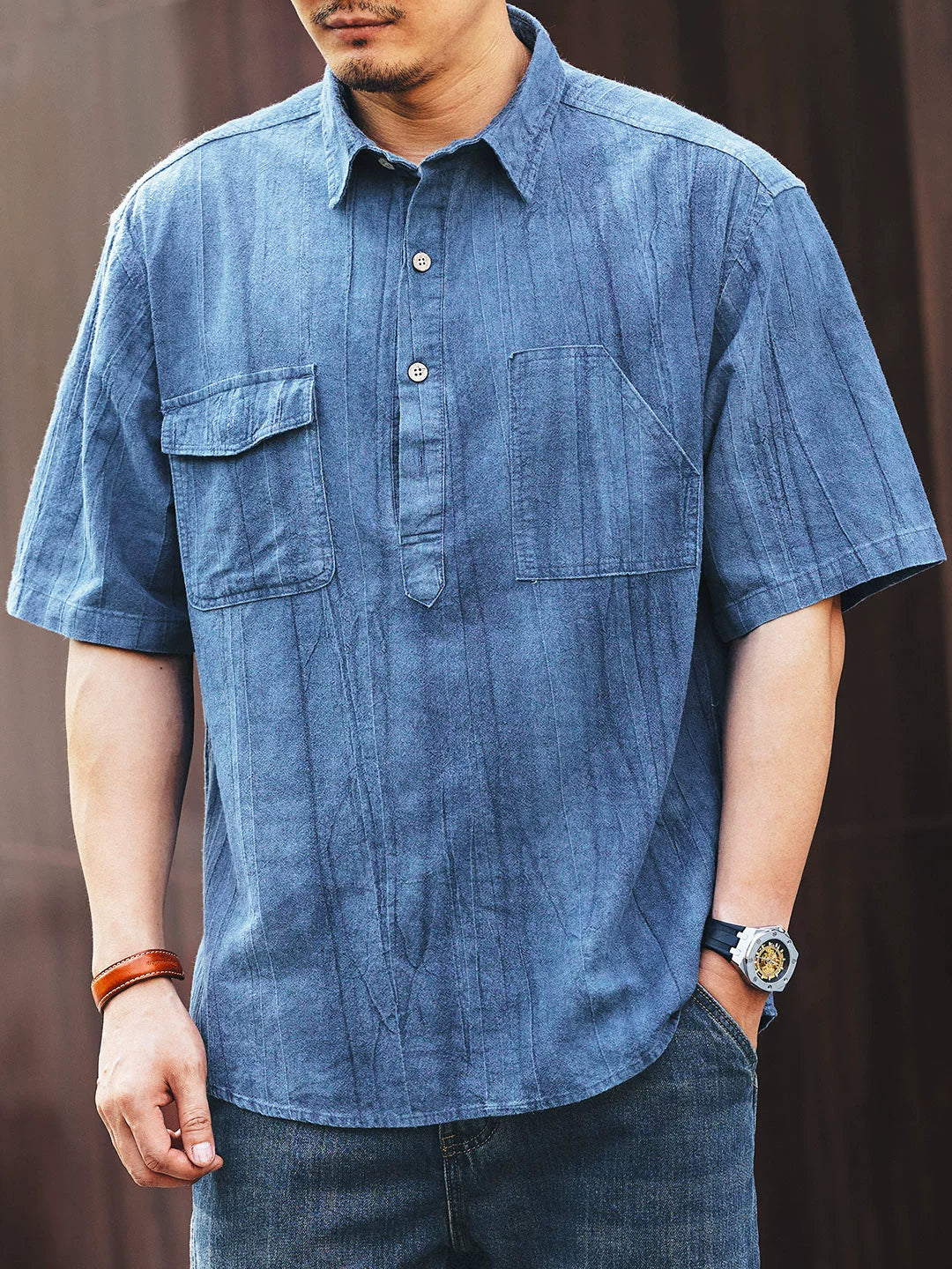 Summer Thin Solid Color Short Sleeve Polo T-Shirt