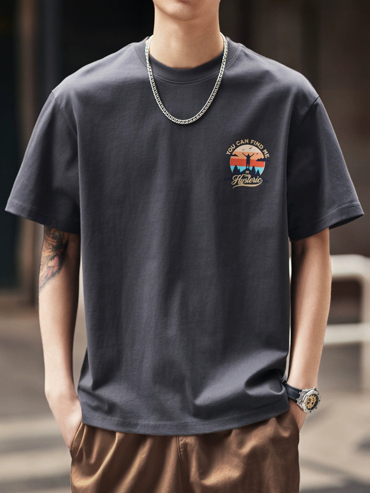 Back-Printed Short-Sleeve T-Shirt