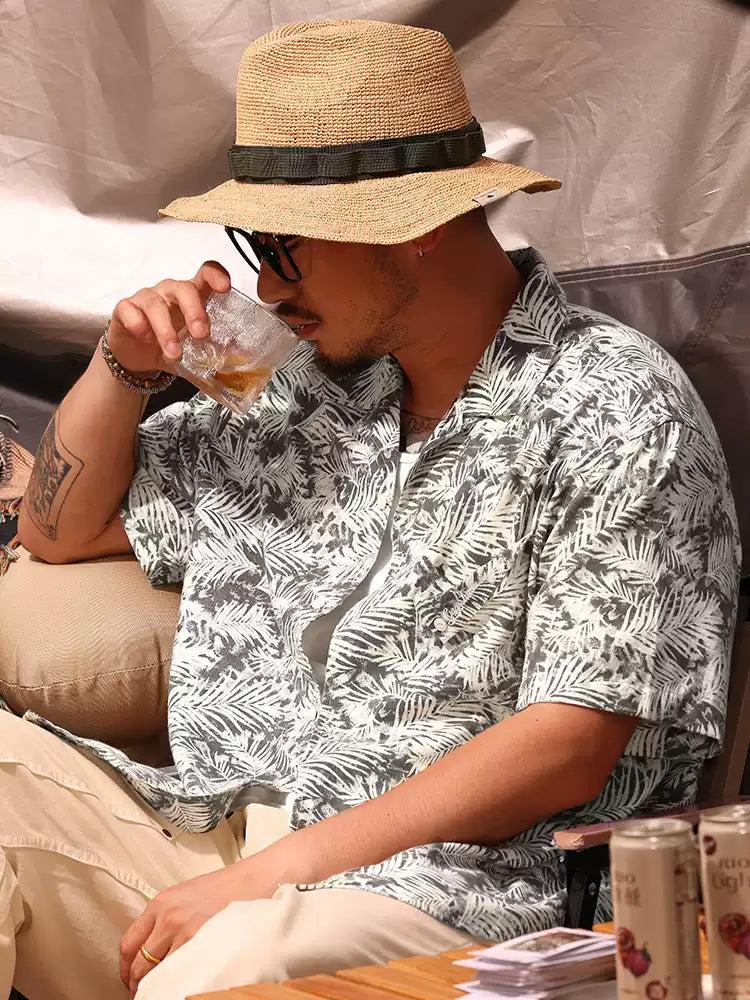Breathable Wrinkle-Resistant Non-Iron Hawaiian Print Shirt