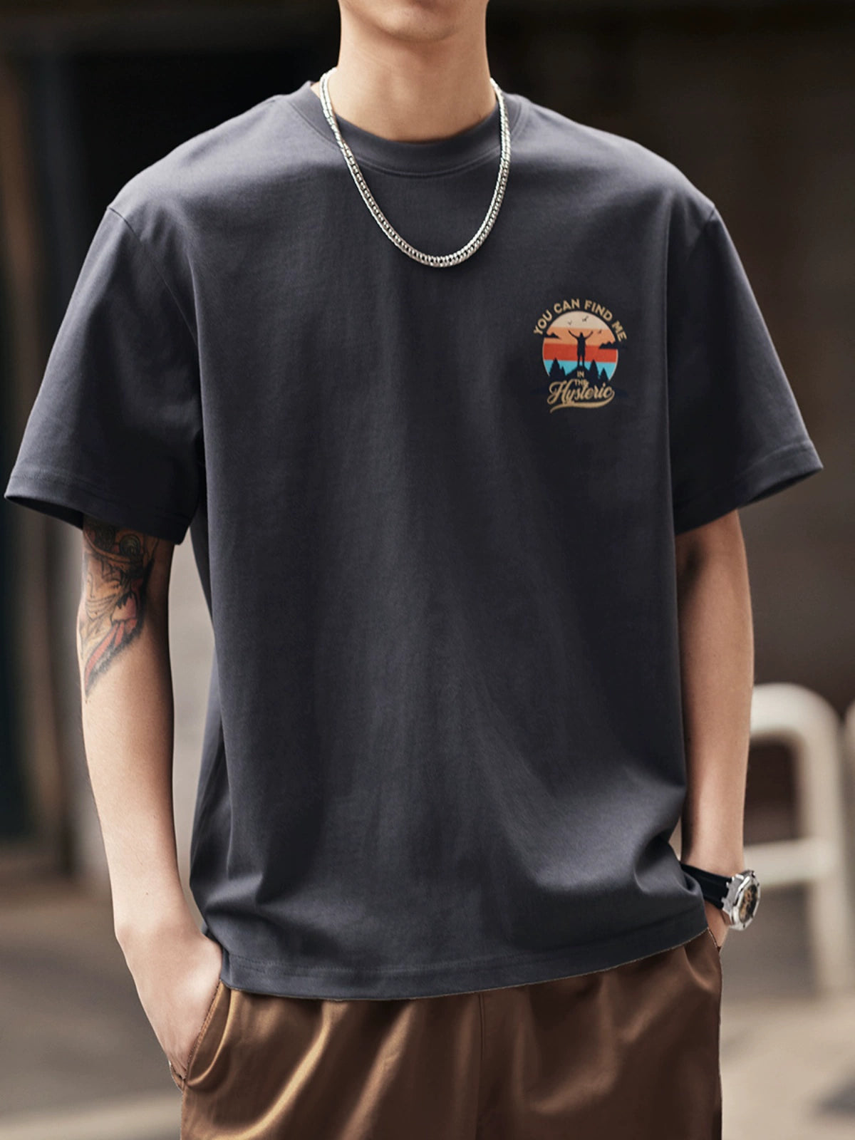 Back-Printed Short-Sleeve T-Shirt