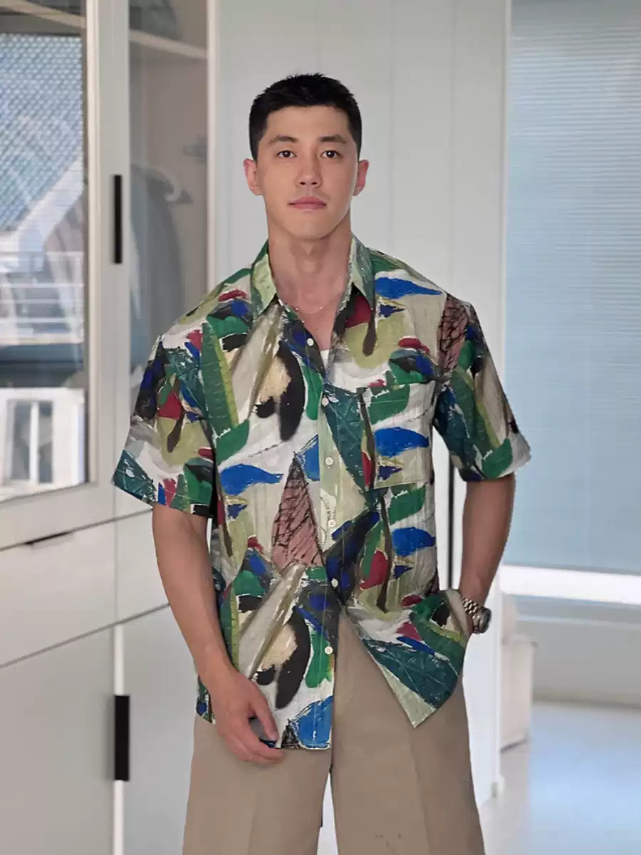 Hawaiian Oil Painting Print Shirt