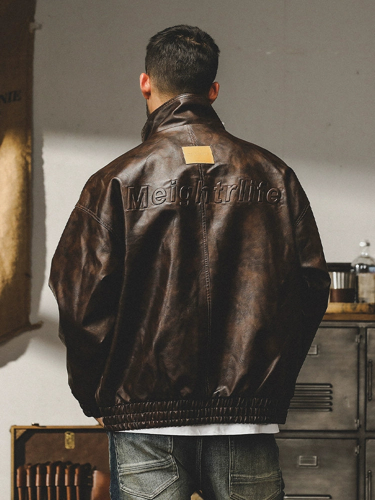 Vintage Casual Soft Faux Leather Jacket