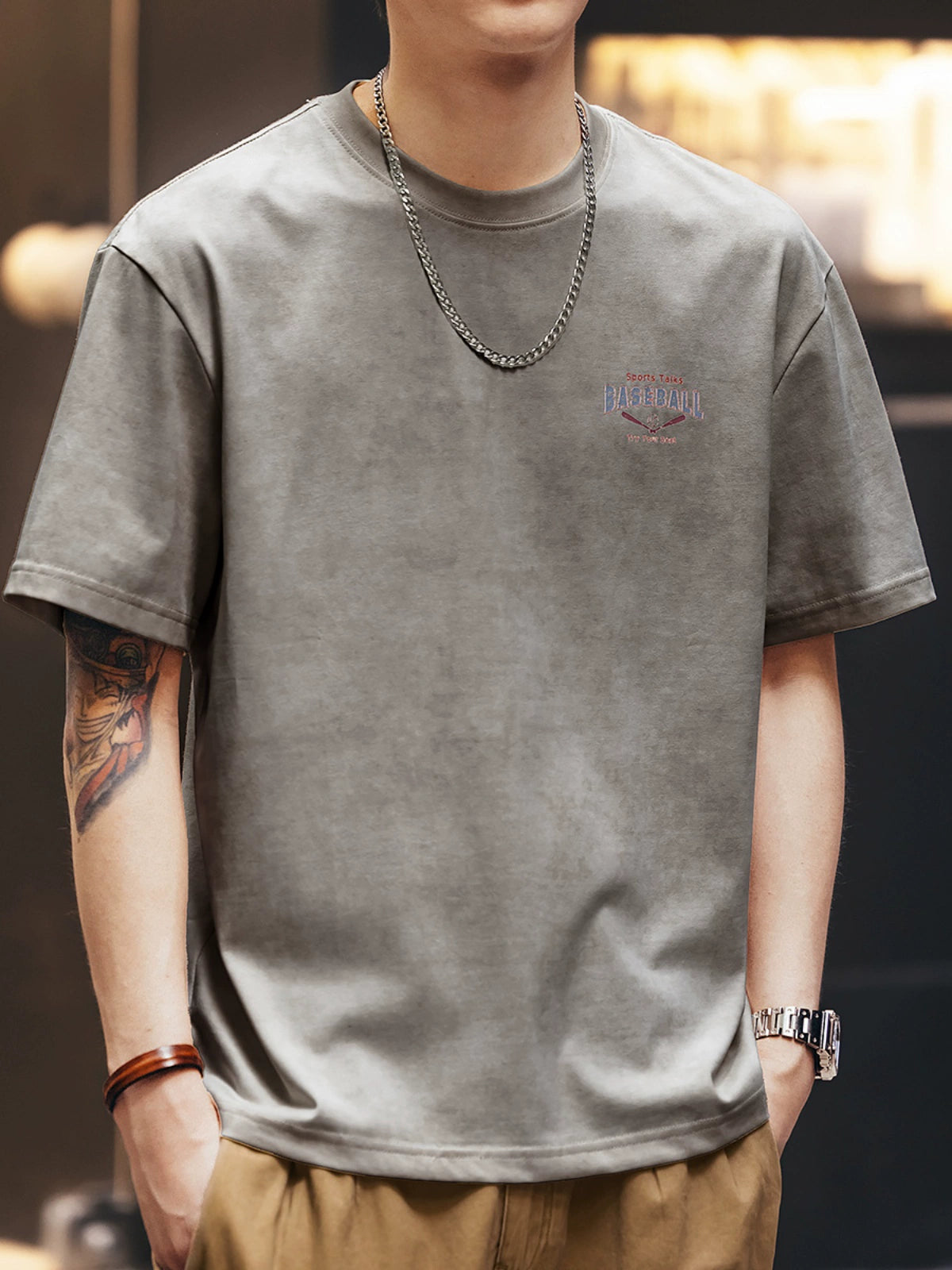 Retro Tie-Dye Watermark Short-Sleeve T-Shirt