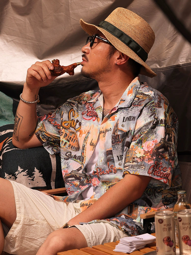 Hawaiian Vacation Style Printed Shirt