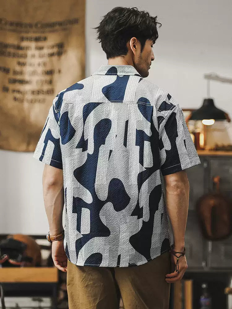 Hawaiian - style Seersucker Shirt