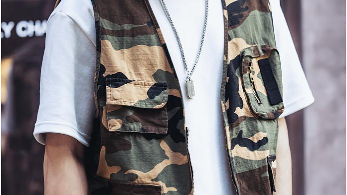 Camouflage Multi-Pocket Zip Workwear Vest