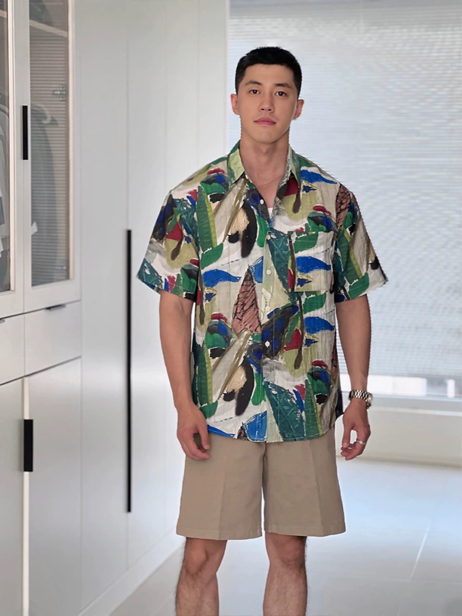 Hawaiian Oil Painting Print Shirt
