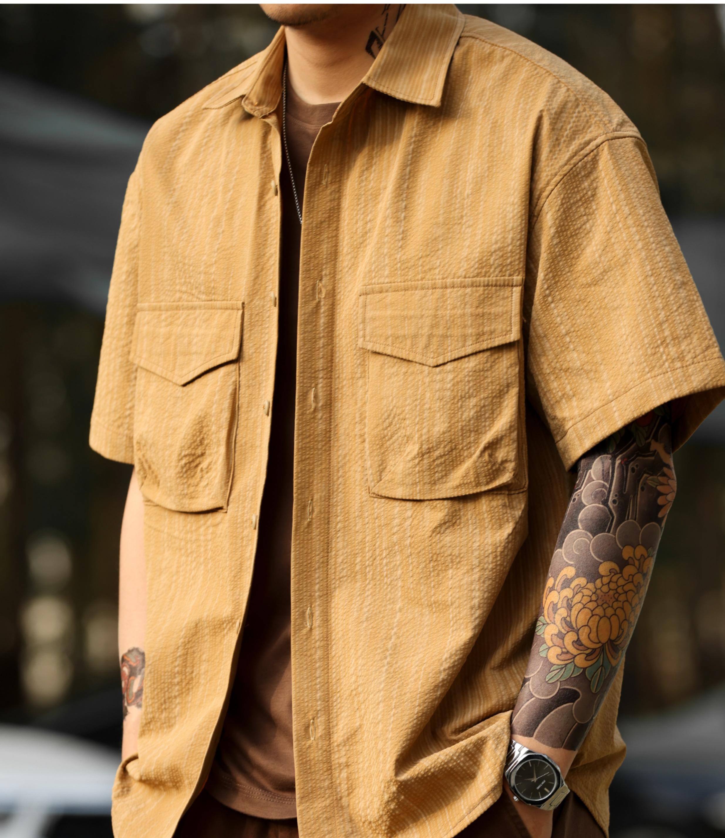 Shadow Stripe Seersucker Short Sleeve Shirt