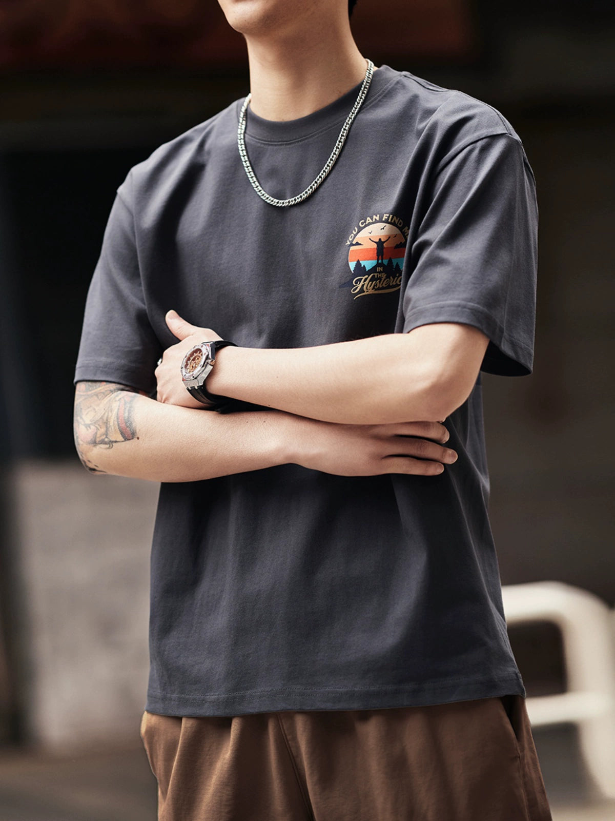 Back-Printed Short-Sleeve T-Shirt
