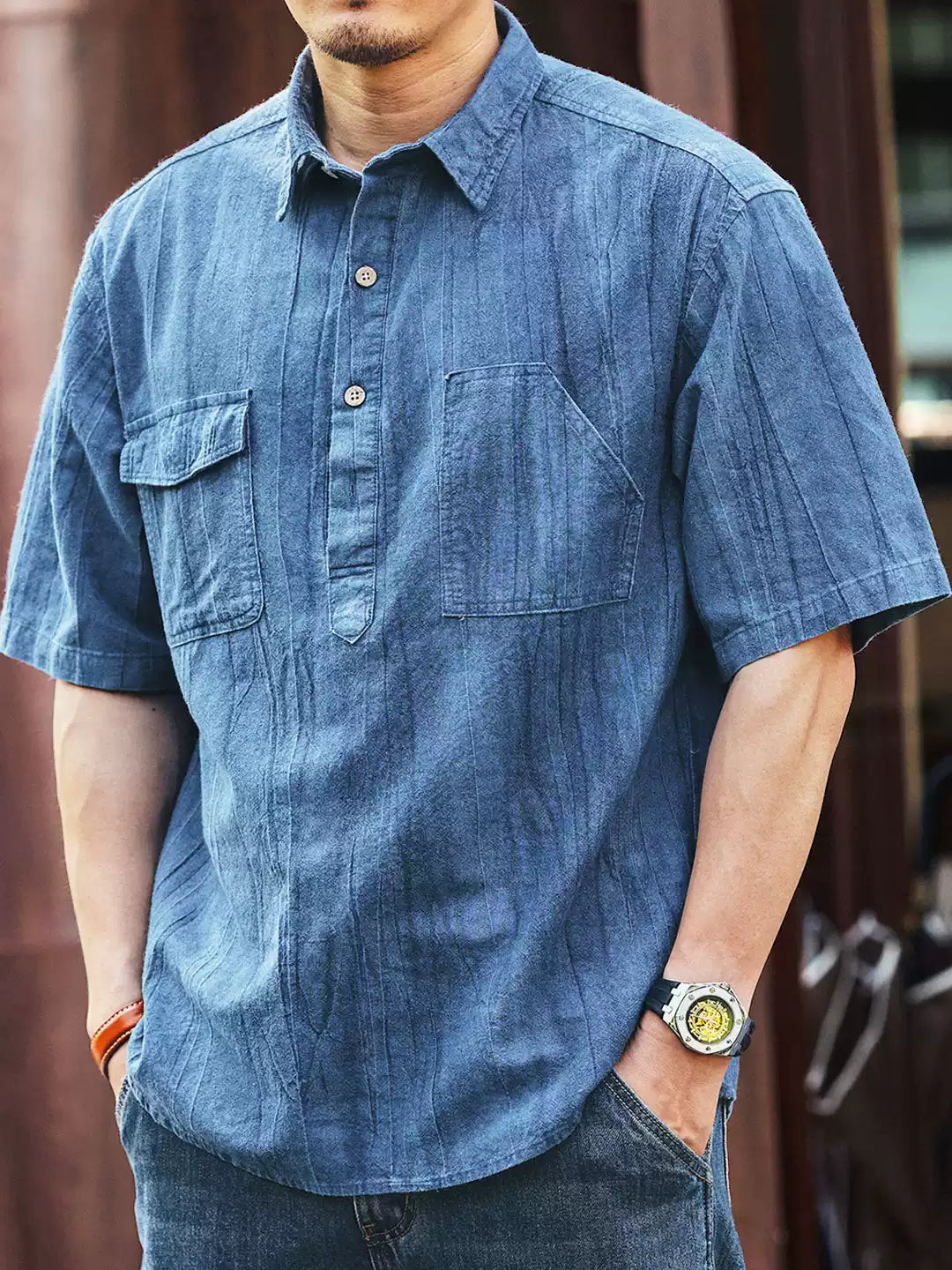Summer Thin Solid Color Short Sleeve Polo T-Shirt