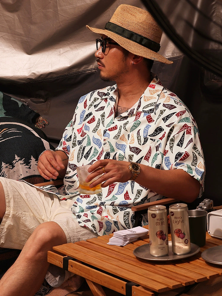 Summer Letter Print Short-Sleeve Shirt