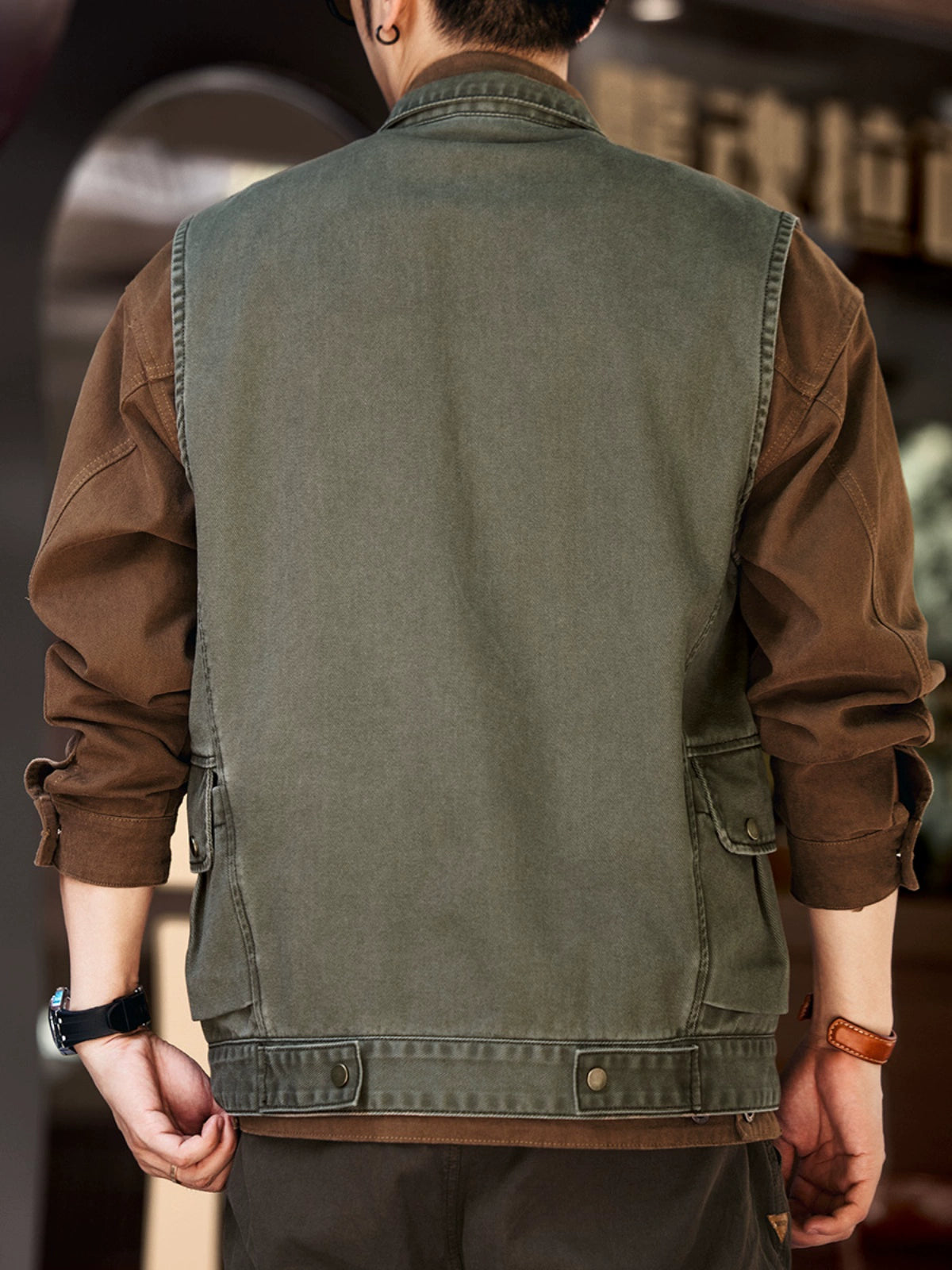 Retro Outdoor Work Pocket Vest