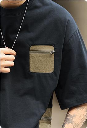 Vintage Outdoor Zip Pocket Short Sleeve T-Shirt