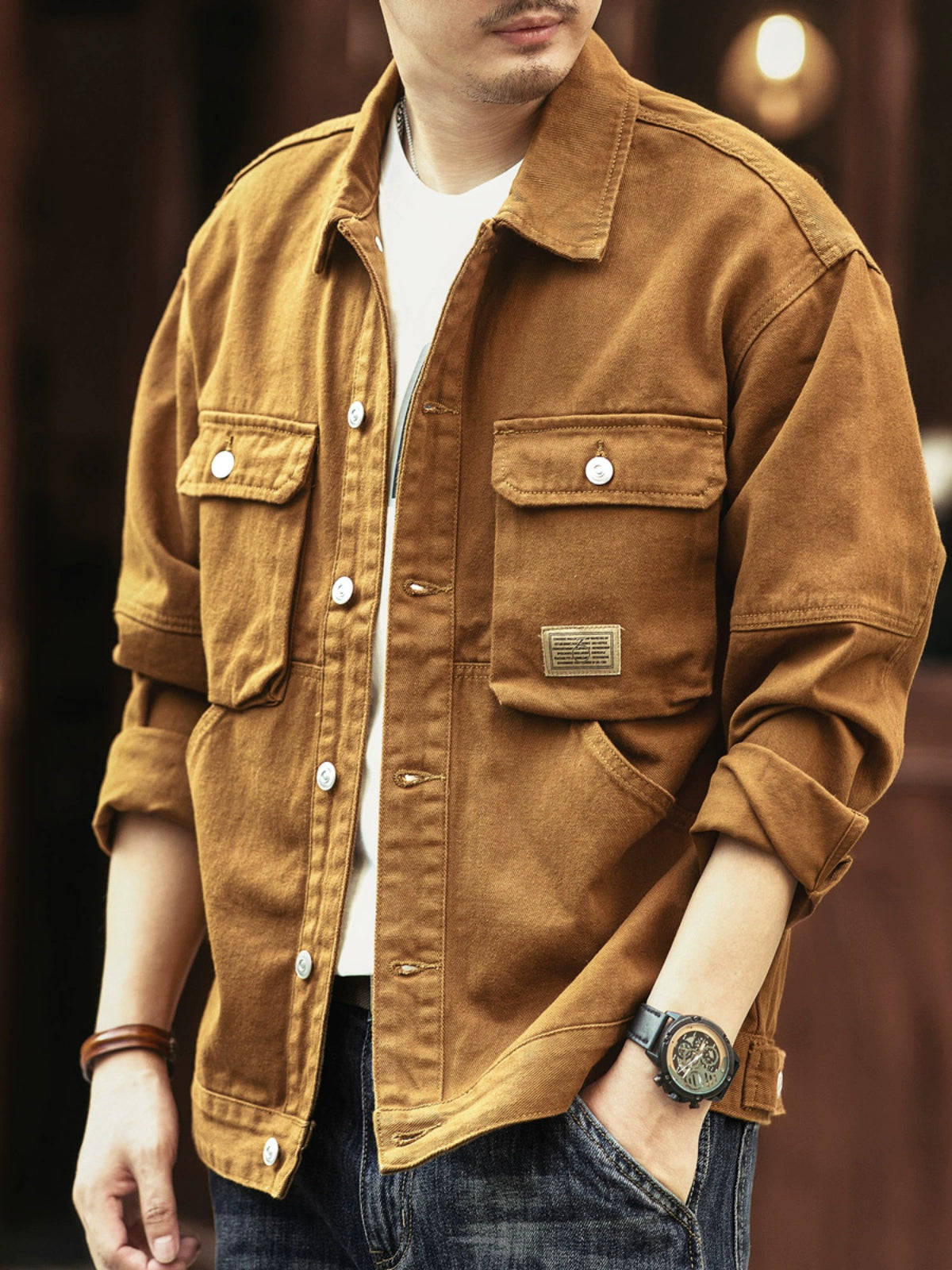 Retro Work Denim Jacket