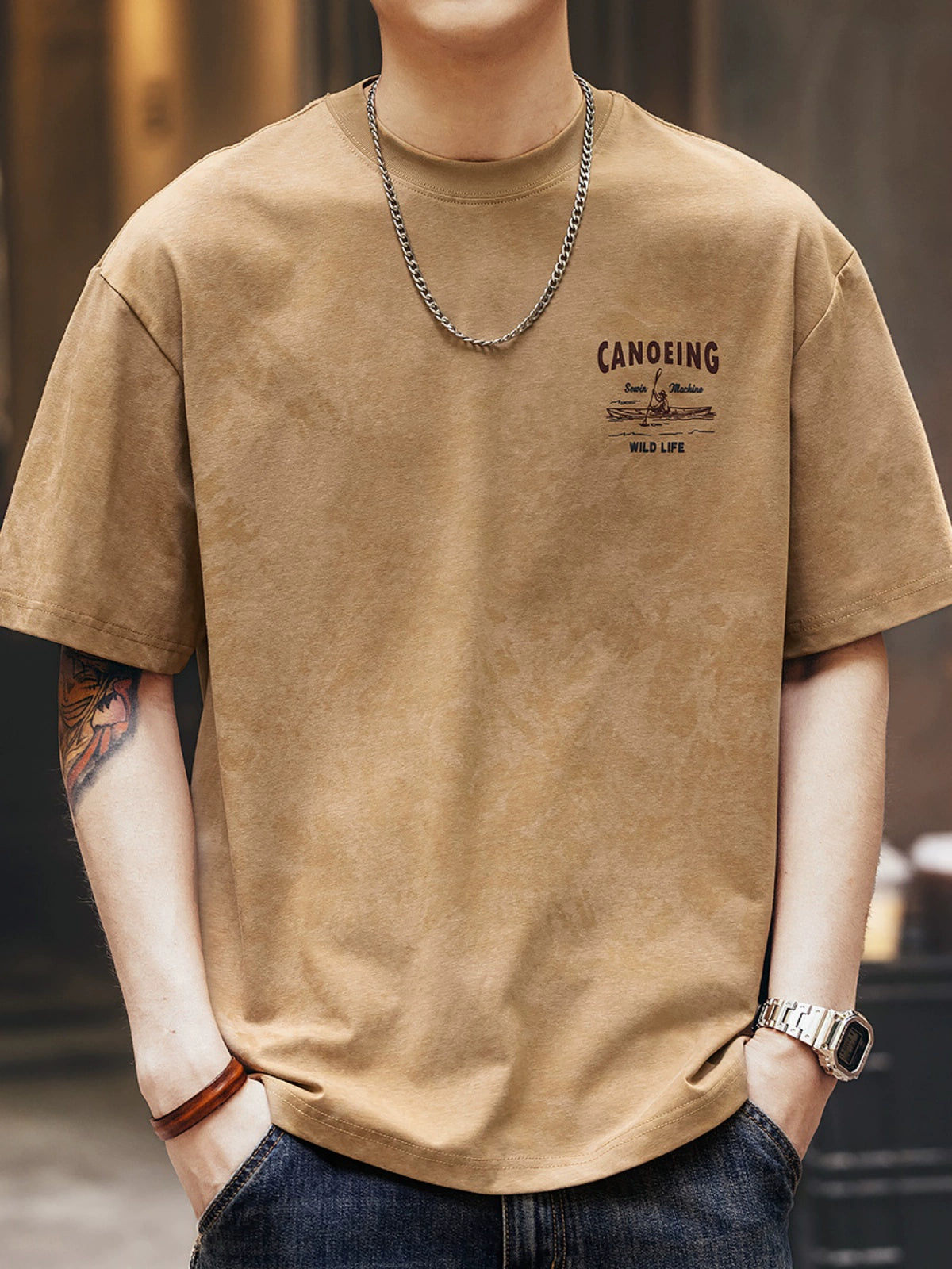 Cloud Dyeing Print Short-Sleeve T-Shirt