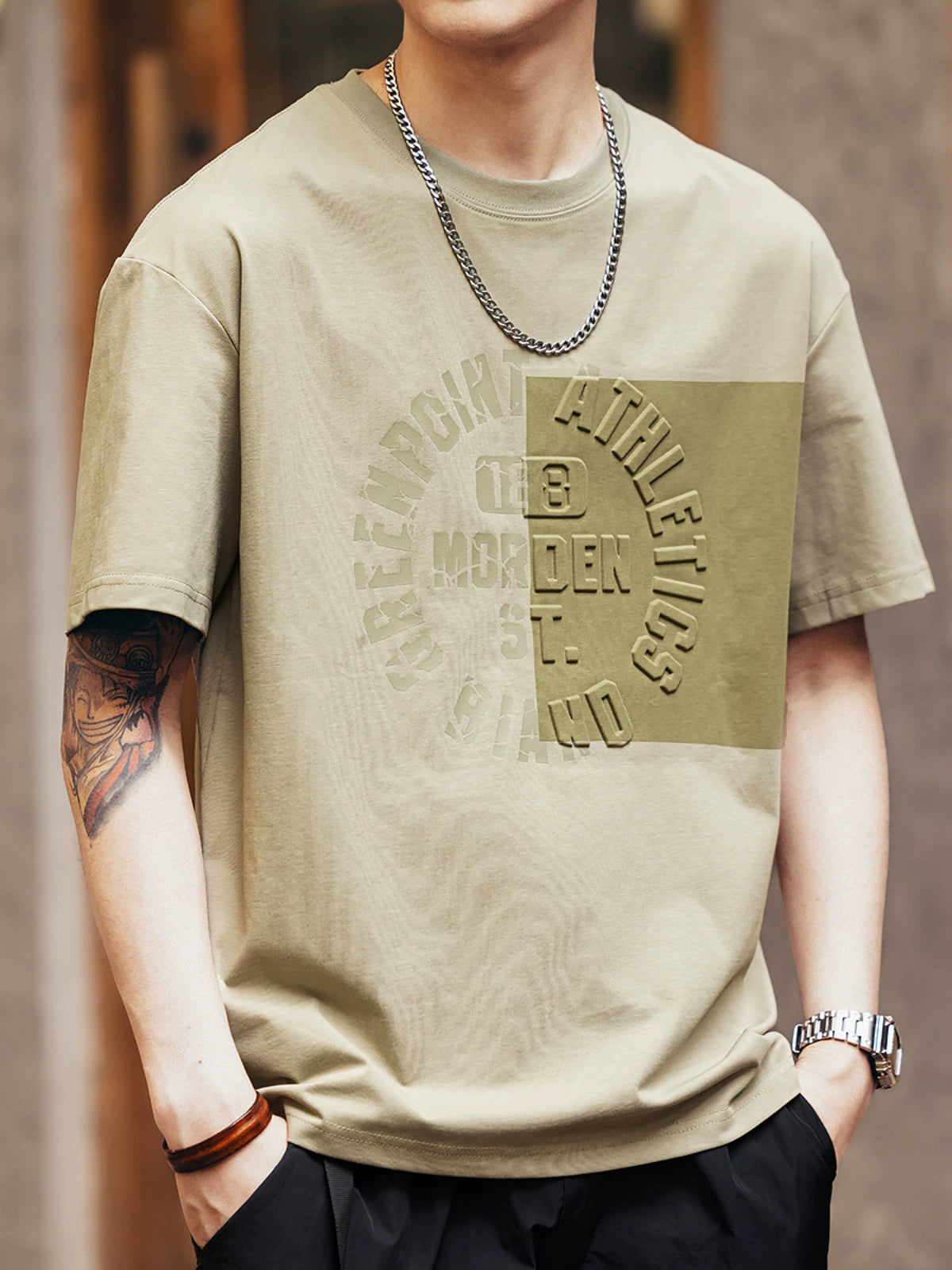3D Printed Ice Silk Patchwork Short T-Shirt