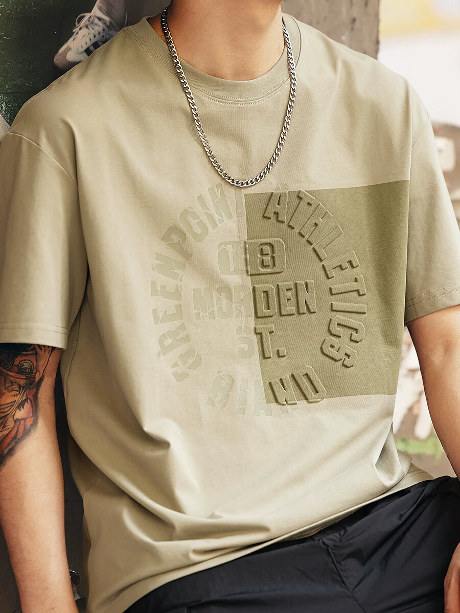 3D Printed Ice Silk Patchwork Short T-Shirt