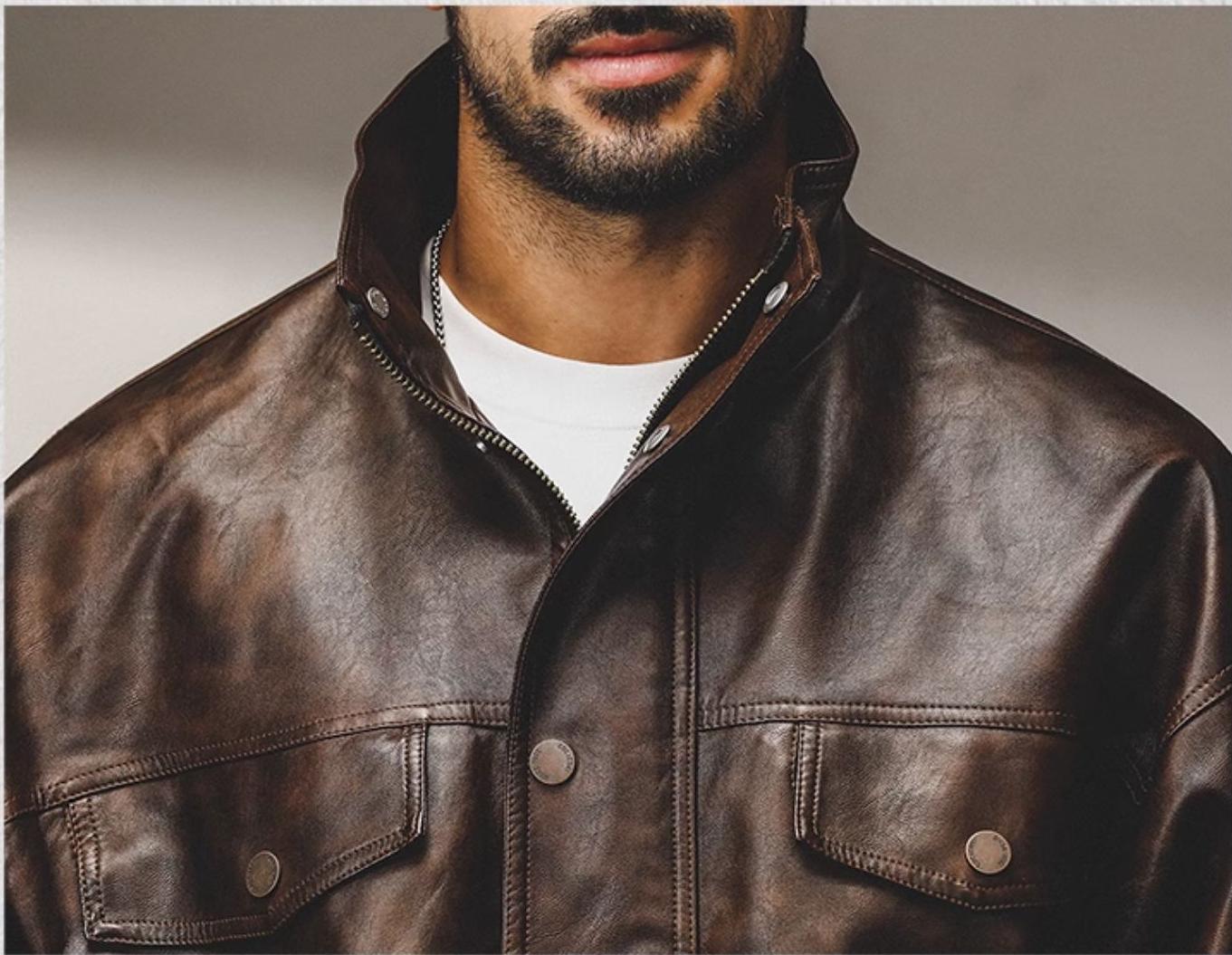 Vintage Casual Soft Faux Leather Jacket