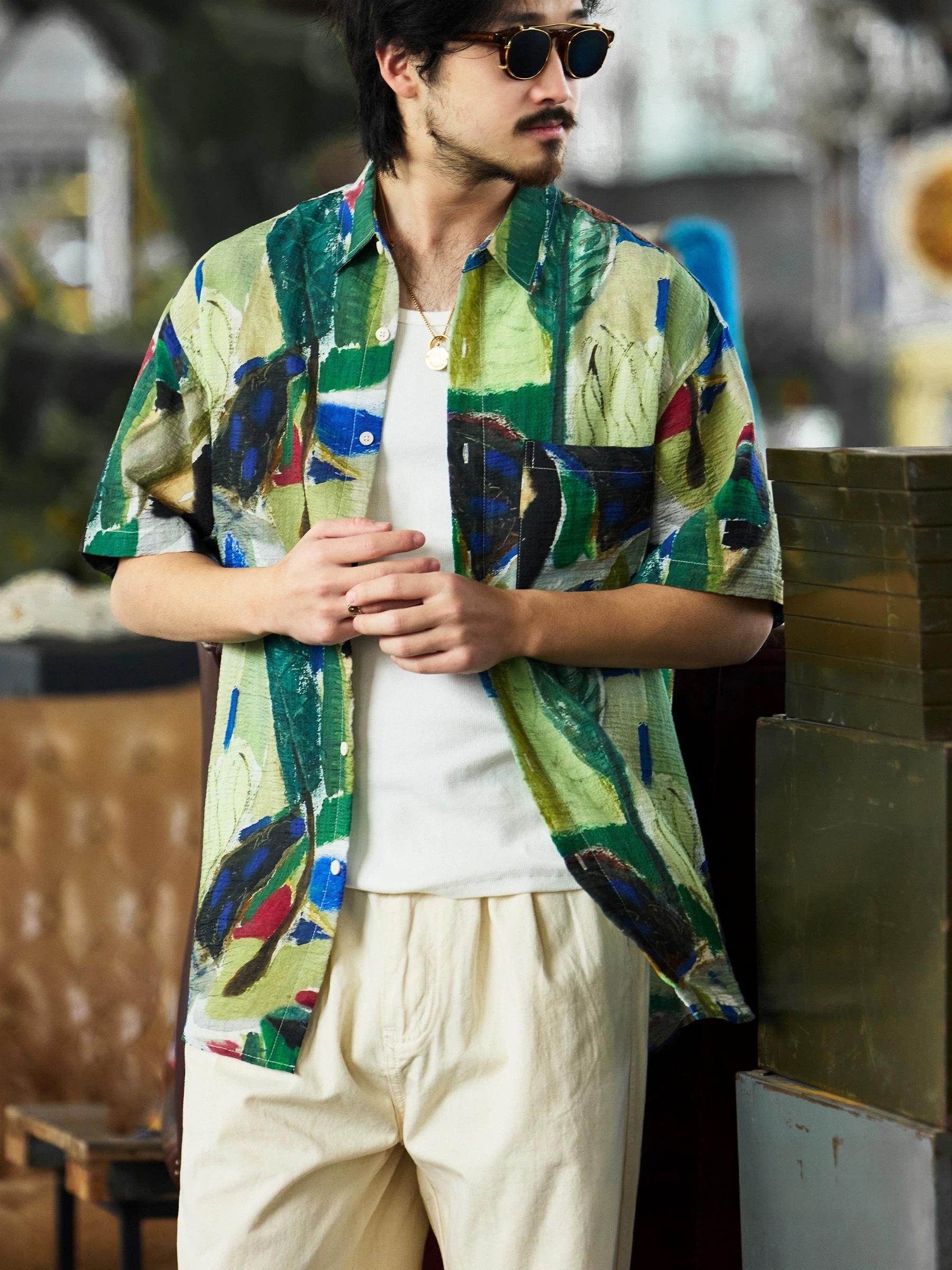 Hawaiian Oil Painting Print Shirt