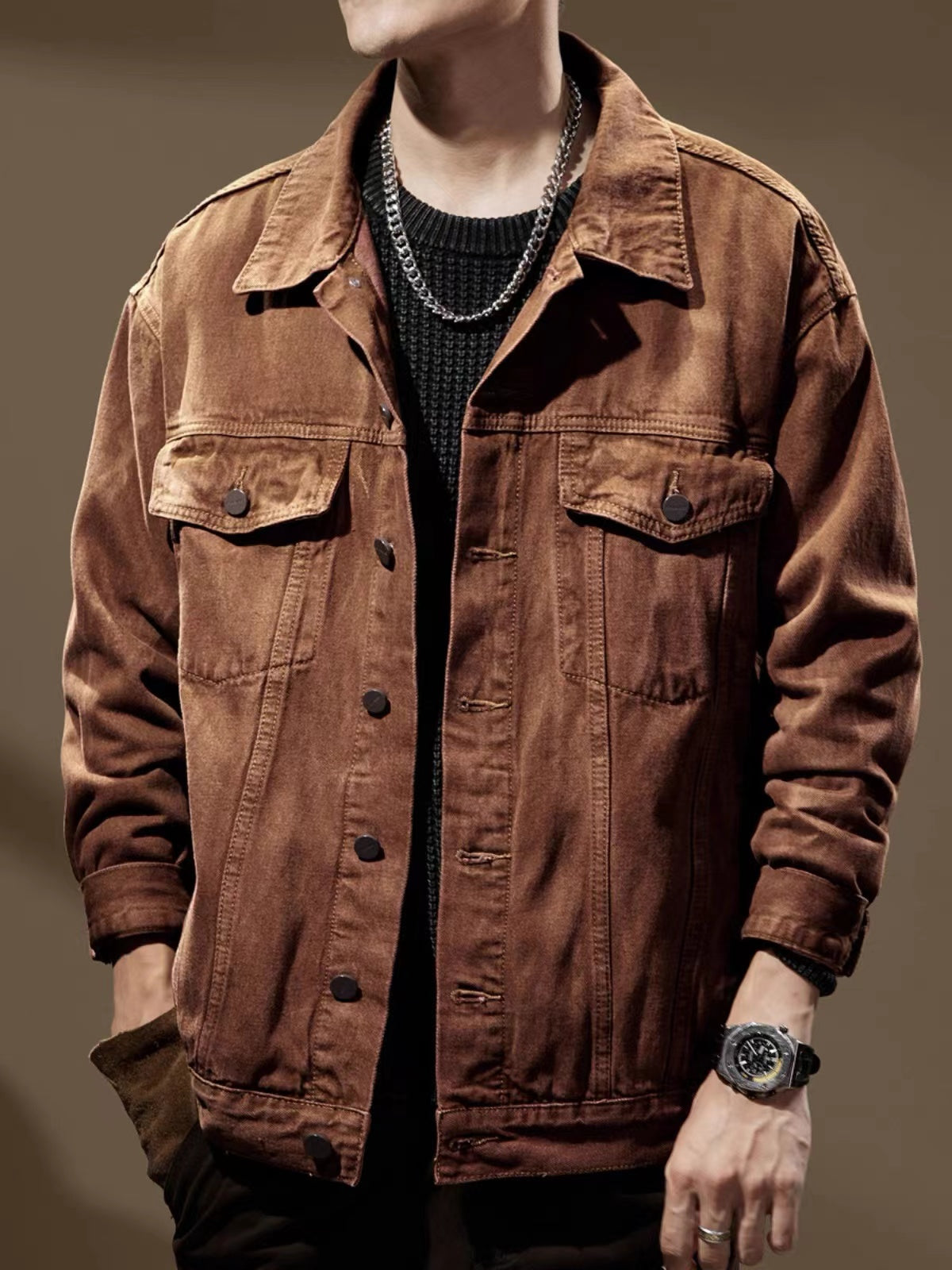 Retro Work Denim Jacket