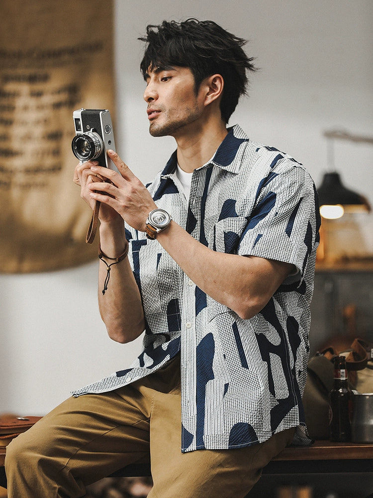 Hawaiian - style Seersucker Shirt