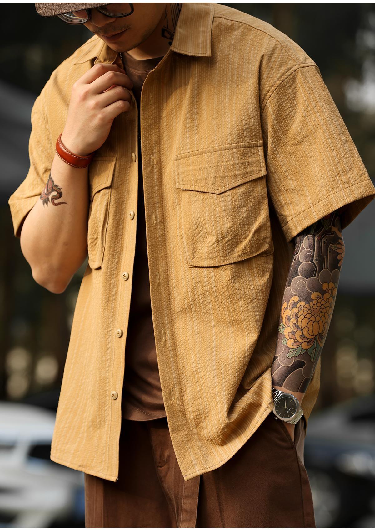 Shadow Stripe Seersucker Short Sleeve Shirt