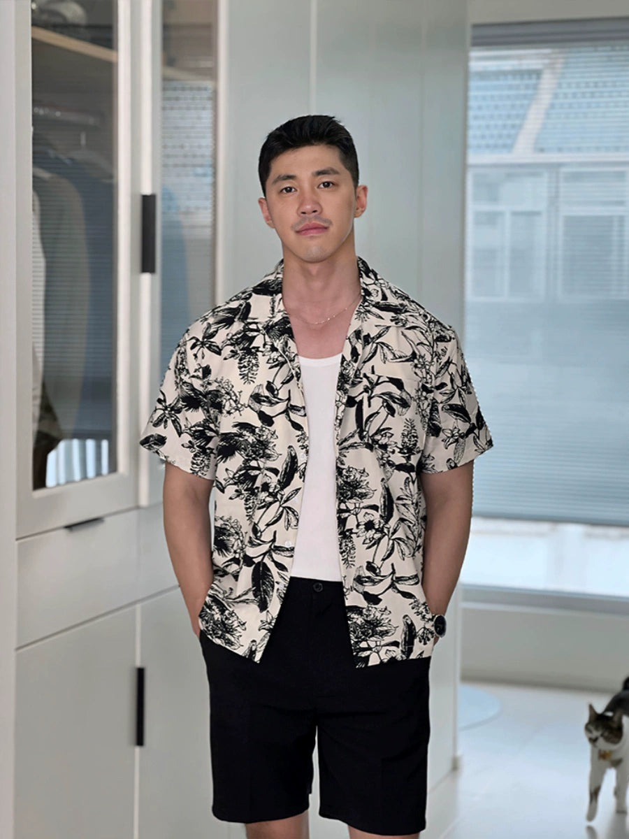 Hawaiian Botanical Print Shirt
