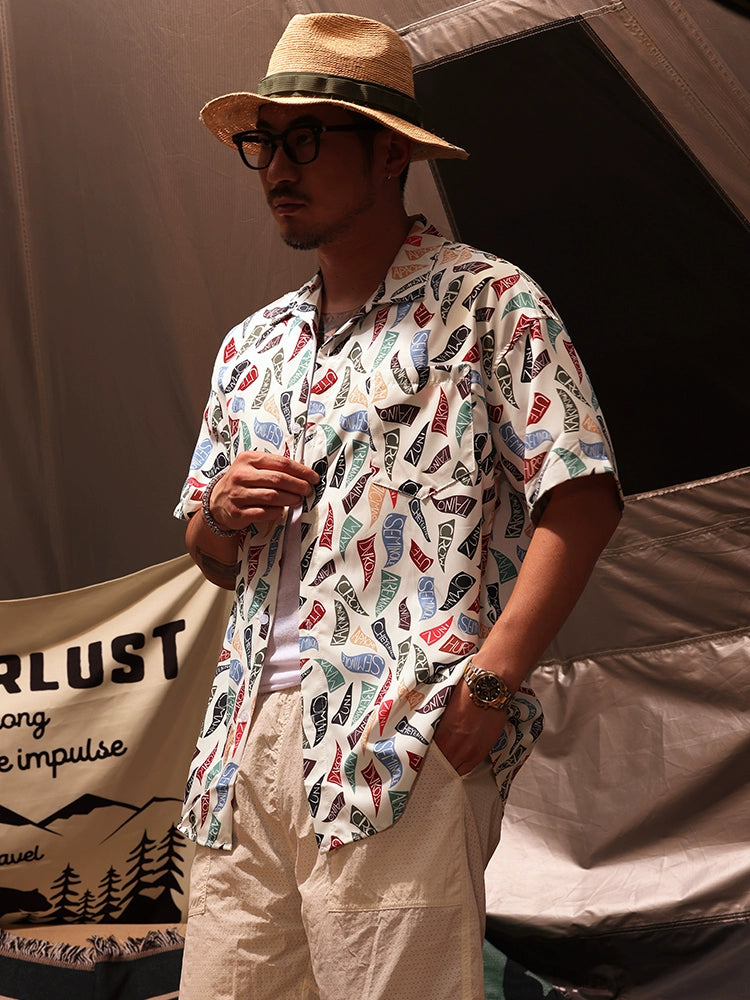 Summer Letter Print Short-Sleeve Shirt
