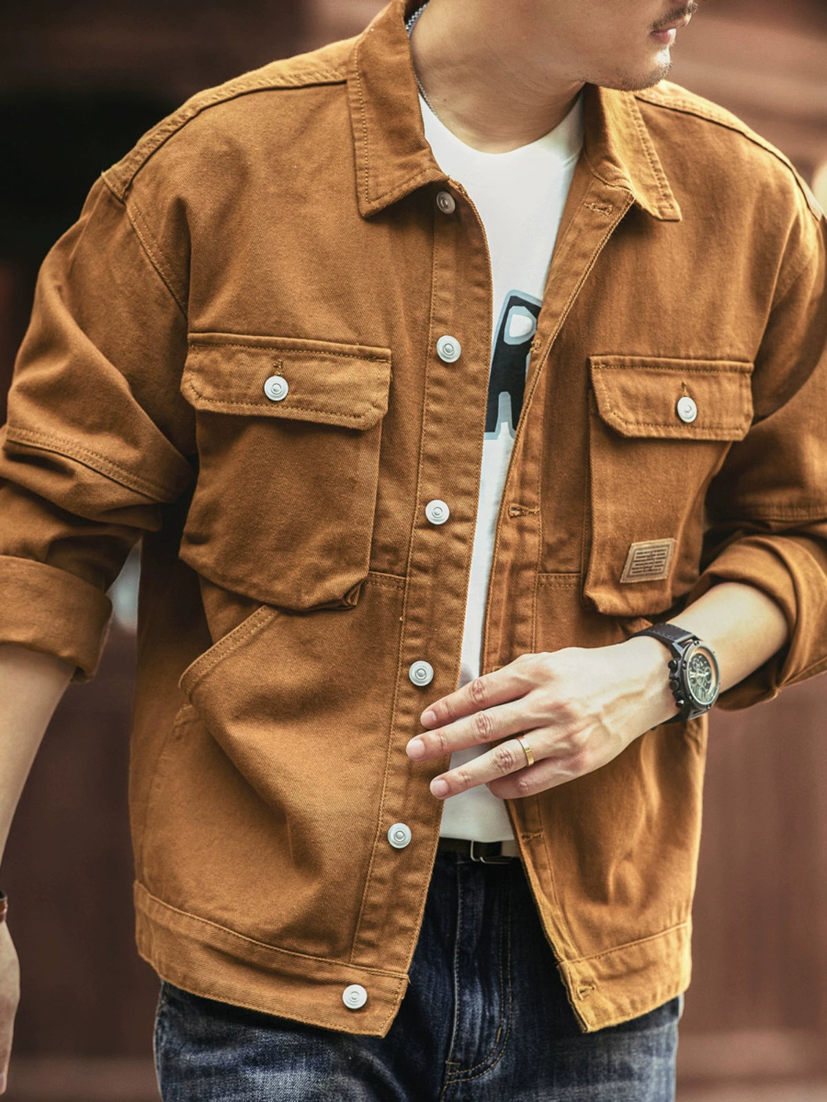 Retro Work Denim Jacket