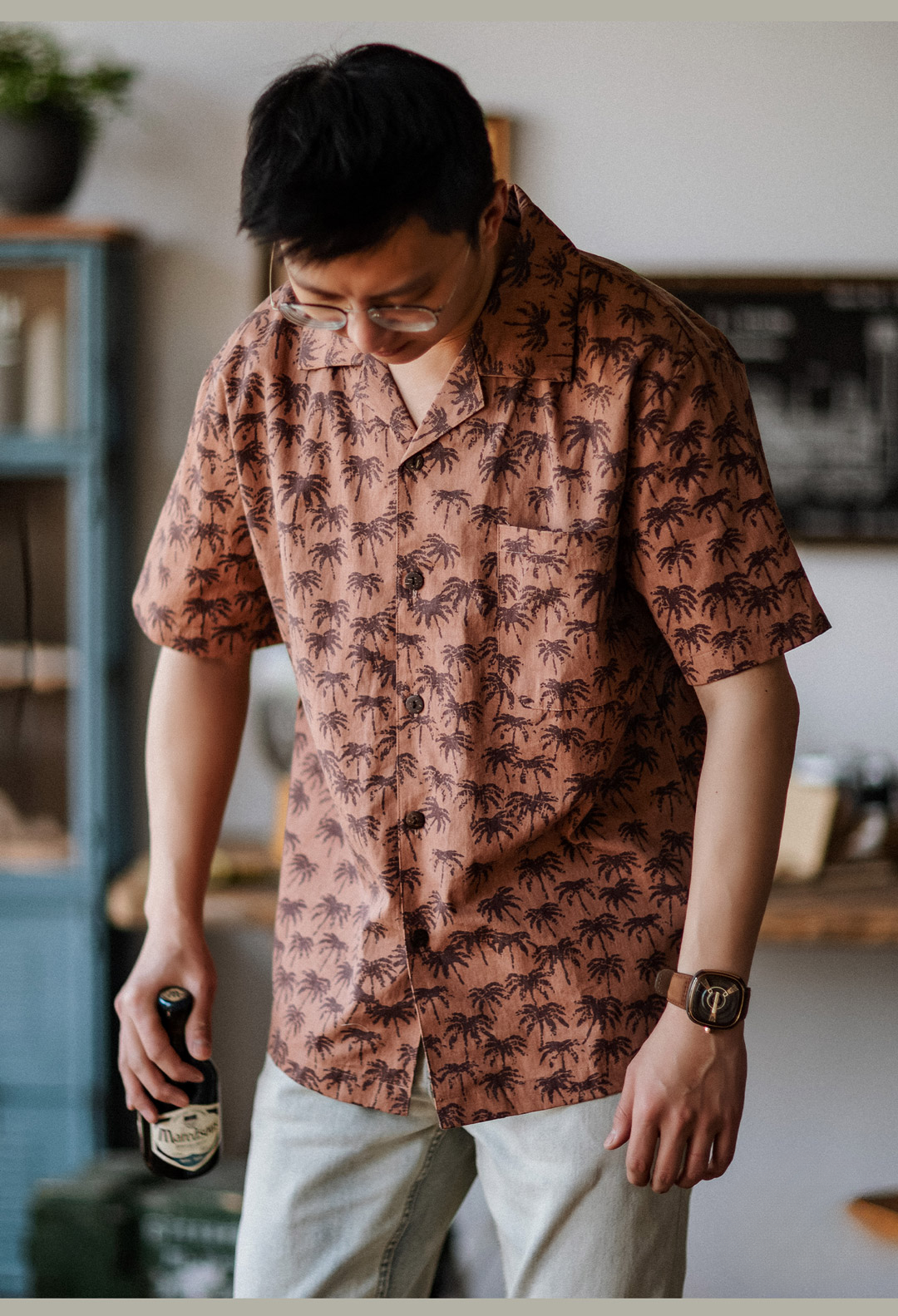 Baroque Classic Hawaiian Cuban Collar Casual Beach Shirt