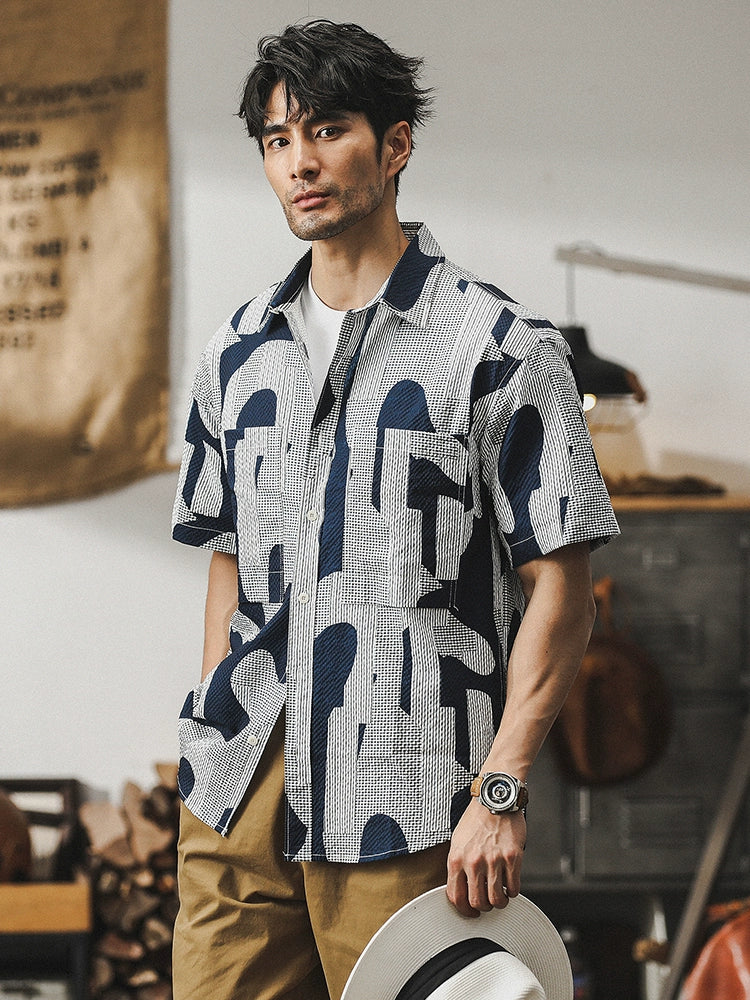 Hawaiian - style Seersucker Shirt
