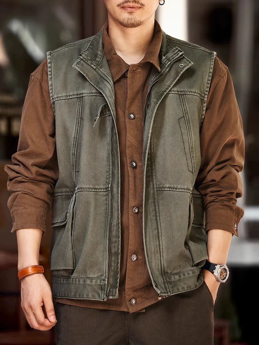 Retro Outdoor Work Pocket Vest