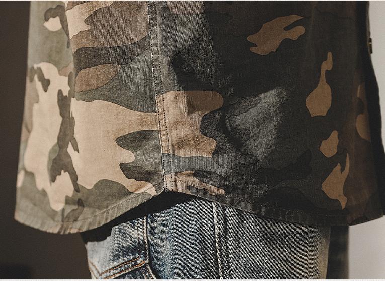 Vintage Camouflage Long Sleeve Shirt Jacket