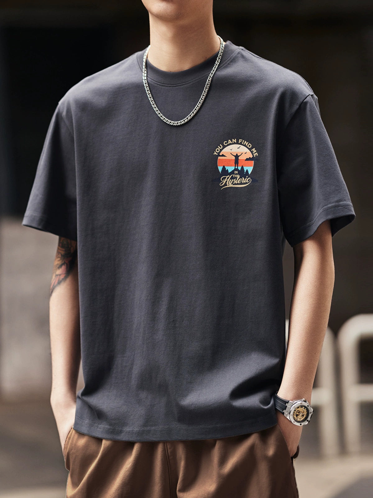Back-Printed Short-Sleeve T-Shirt