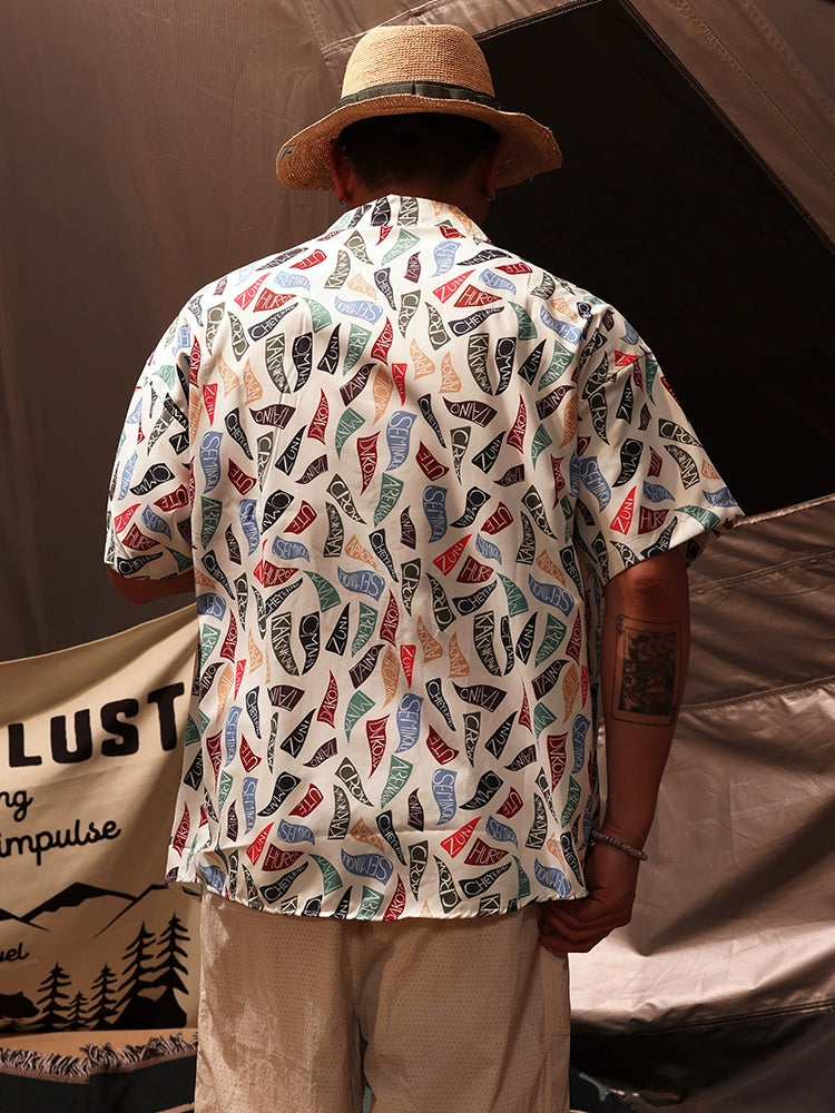 Summer Letter Print Short-Sleeve Shirt