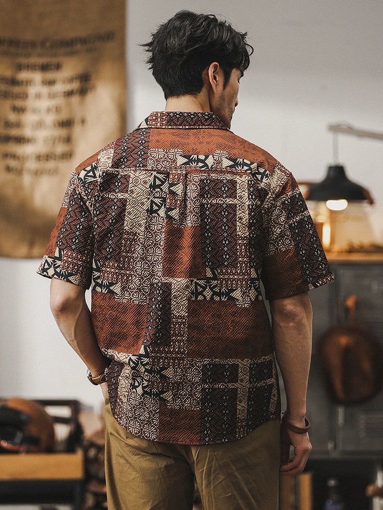 Hawaiian-style Cuban Collar Shirt