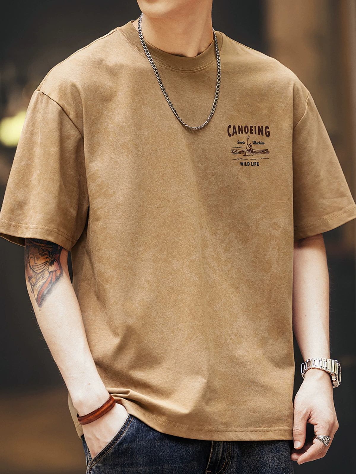 Cloud Dyeing Print Short-Sleeve T-Shirt