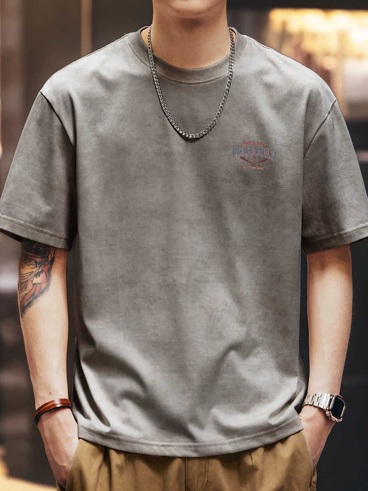 Retro Tie-Dye Watermark Short-Sleeve T-Shirt