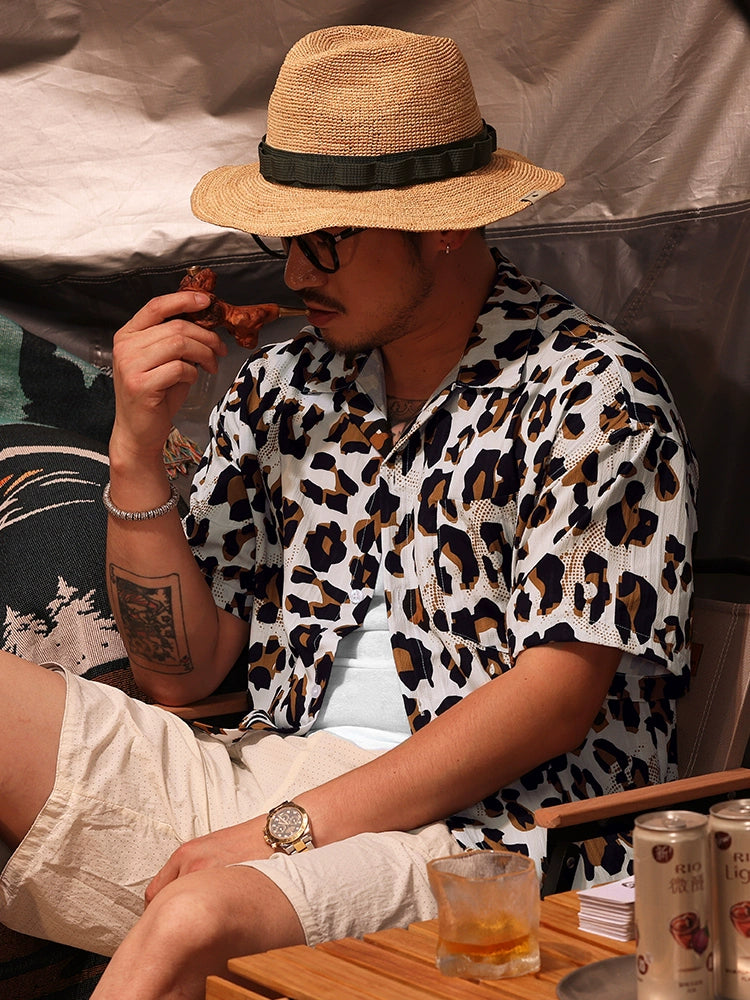 Leopard Pattern Summer Short Shirt