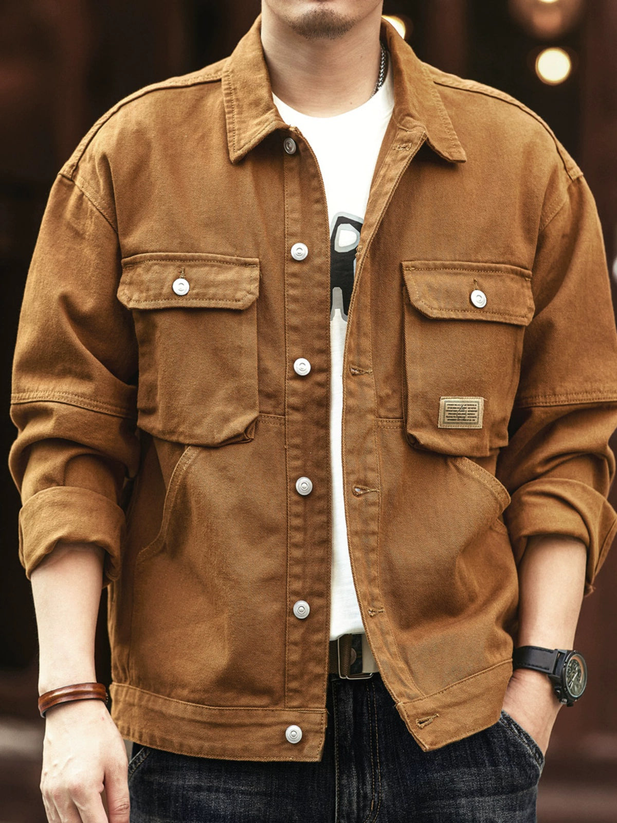 Retro Work Denim Jacket