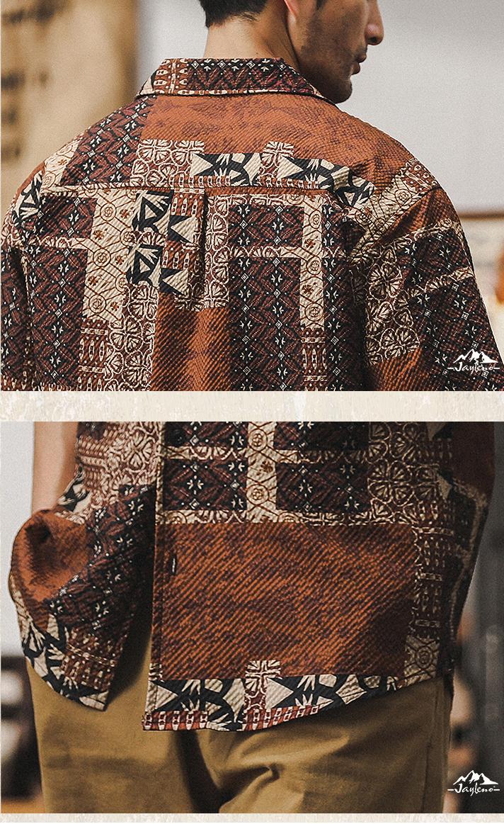 Hawaiian-style Cuban Collar Shirt