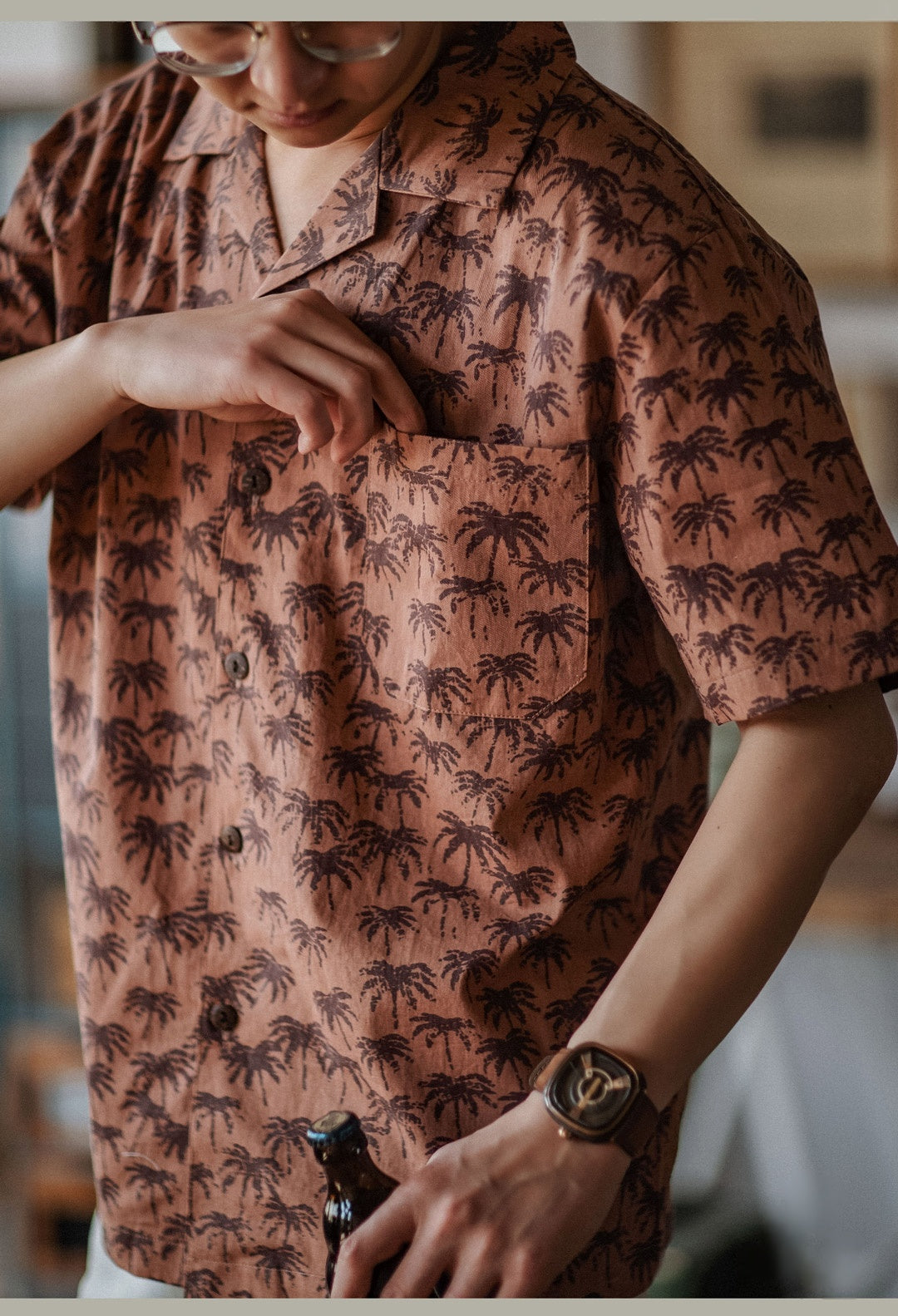 Baroque Classic Hawaiian Cuban Collar Casual Beach Shirt